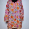 Elinah Kashmiri Short Kurti in Pink Georgette with Chinari Aari Embroidery
