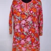 Kashmiri Georgette Short Kurti in Red Hoor with Chinari Aari Embroidery