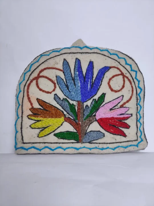 Elegent Kashmiri Handmade Namda Tea Cozy with Hand Aari Embroidery
