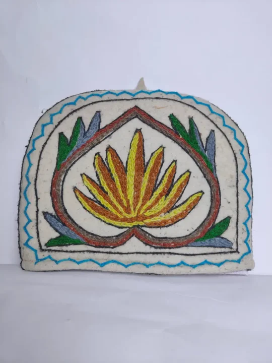 Kashmiri Handmade Namda Tea Cozy with Hand Aari Embroidery
