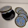Rangbaz Kashmiri Floral Round Coaster Box with Paper Machie Work