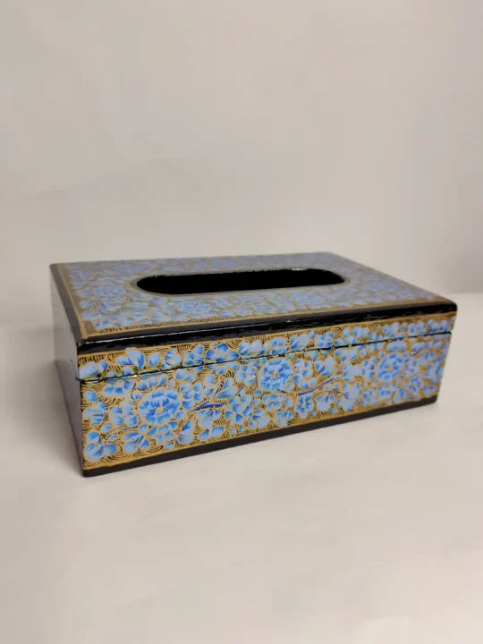 Kashmiri Tissue Box with Mehrangez Floral Paper Machie Work