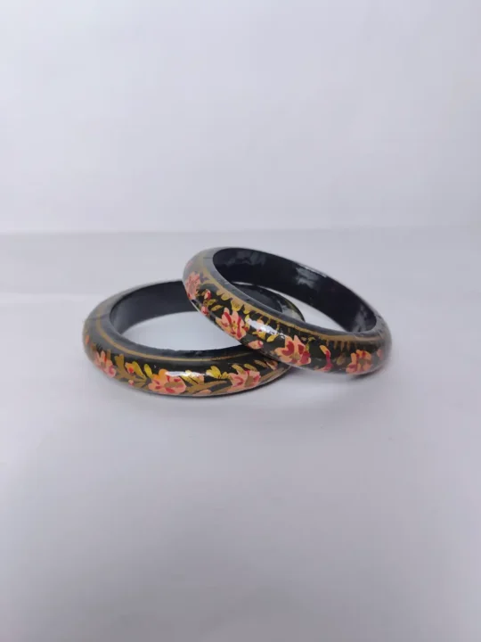 Baby Pair of Bangles in Floral Paper Mache