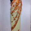 Kashmiri Cream Georgette Saree with Aari Work