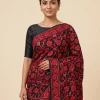 Black Georgette Kashmiri Saree Nazakat with Chinari Aari Embroidery