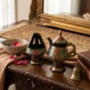 Black Kangri and Samavar Set in Kashmiri Paper Machie Craft