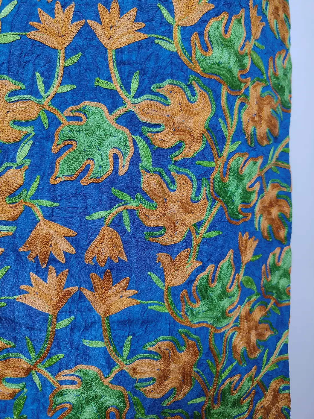 Kashmiri 2pc Suit Noor in Blue Crush Cotton Afreen with Chinari Aari Embroidery - Image 3