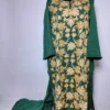 Dark Green Kashmiri Kurti Set in Crush Cotton with Chinari Aari Embroidery Naqsh-i-raaz
