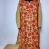 Kashmiri Beige Kurti Set Naqsh in Cotton with Chinari Aari Embroidery
