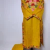 Noor Chinar Kurti Set in Rayon Mustard Cotton with Front Back Aari Embroidery