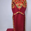 Maroon Kurti Set in Rayon Cotton with Aari Embroidery