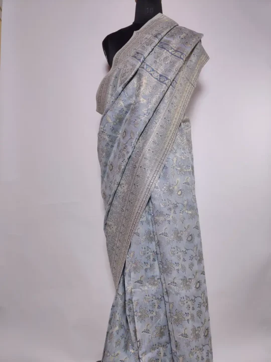 Noorani Kani Saree from Kashmir in Blue