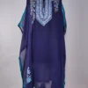 Kashmiri Dark Blue Long Kaftan in Naureen Georgette with Aari Embroidery
