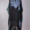 Sabeen Long Kashmiri Black Kaftan in Georgette with Aari Work
