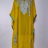 Yellow Kashmiri Long Kaftan in Georgette with Aari Embroidery Mahnoor