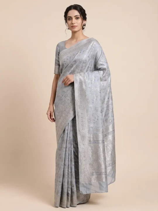Noorani Kani Saree from Kashmir in Blue