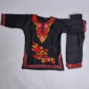 Black Kashmiri Kids Kurta Set in Cotton with Zarmeen Aari Embroidery