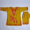 Kashmiri Girls Kurta Set in Green Cotton with Aari Embroidery