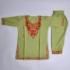 Shaistah Kashmiri Girls Kurta Set in Sage Green Cotton with Aari Embroidery (2-3 years)