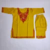 Yellow Kashmiri Girls Kurta Set Cotton with Aari Embroidery
