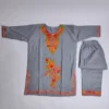 Kashmiri Girls Kurta Set in Grey Cotton with Aari Embroidery