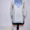 White Kashmiri Kurta Set for Kids in Cotton with Aari Work