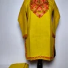 Kashmiri Kurta Set for Kids in Mustard Cotton with Aari Embroidery
