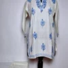 White Kashmiri Kurta Set for Girls in Cotton with Aari Embroidery