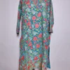 Kashmiri Aabroo Long Kurti in Blue Georgette with Chinari Aari Embroidery