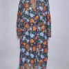 Dark Blue Nazish Kashmiri Long Kurti in Georgette with Chinari Aari Embroidery