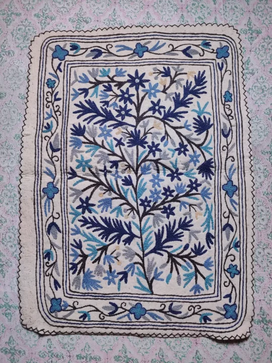 Kashmiri Namda in Wool with Hand Aari Embroidery (4x3)