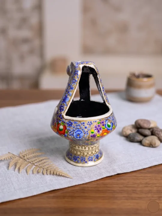 Paper Mache Kashmiri Kangri in White