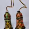 Set of 2 Hanging Bell with Floral Paper Machie Work