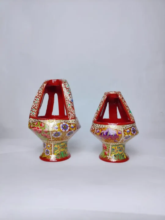 Set of 2 Kashmiri Kangri in White with Paper Machie