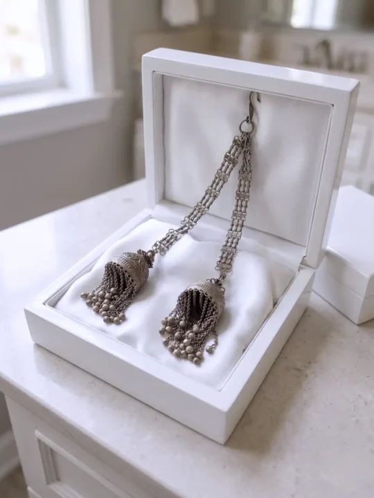Kashmiri Over-the-Head Heritage Kanavaji | Traditional Handmade Long Earrings