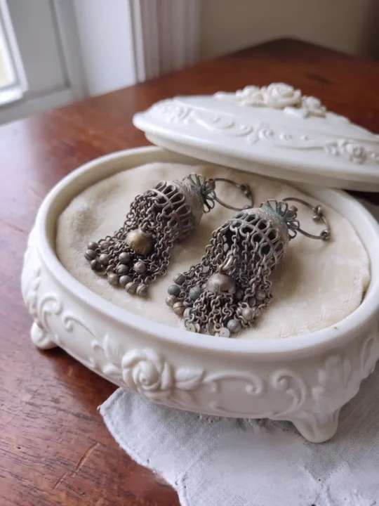 Antique Earrings in Silver from Zarbaft Kashmir
