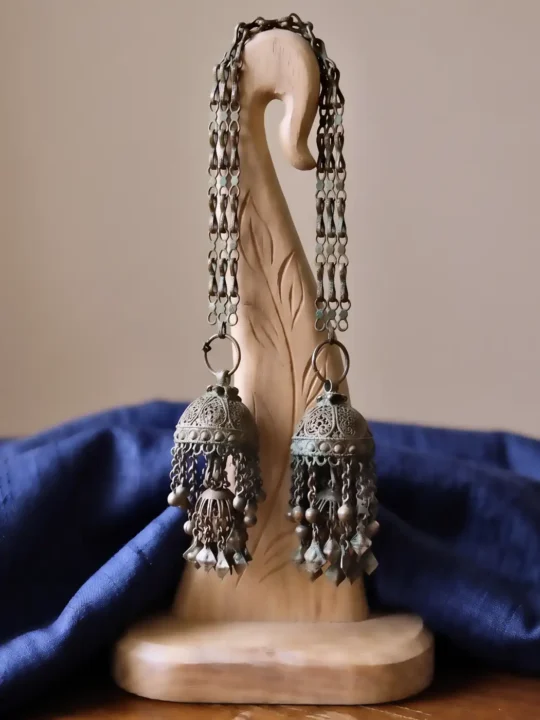 Traditional Kashmiri Over-the-Head Heritage Kanavaji | Handmade Long Earrings