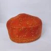 Kashmiri Orange Cap top side with Hand Sozni Embroidery