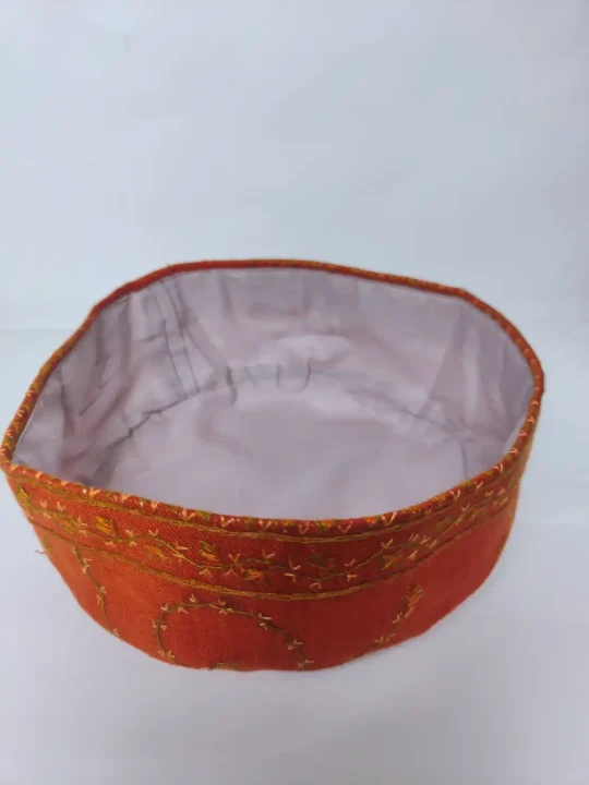 Kashmiri Orange topi inside lining