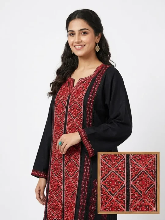 Premium Black Sozni and Aari Handwork Cotton Suit
