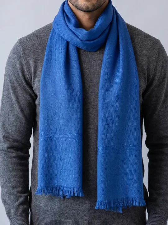 Muffler in Blue Pure Wool for both Men and Women