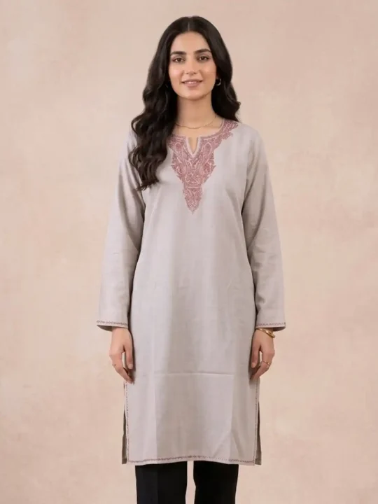 Grey Amana Kashmiri Tilla Kurti