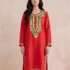 Red Badami Summer cool Aari Kurta