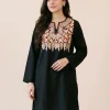 Black Kashmiri Work Top with Aari Embroidery
