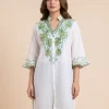 Elegant White Golaab Naal Short Kurta in Summer Cool Cotton Fabric & Aari Embroidery