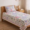 Qasb Kashmiri Bed and Pillow Cover with Hand Crewel Embroidery