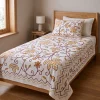 Bed and Pillow Cover with Crewel Handwork from Kashmir