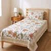 Bed and Pillow Cover Gulistan with Hand Crewel Embroidery from Kashmir