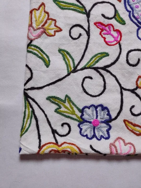Rangrez Kashmiri Bed and Pillow Cover with Crewe Handwork