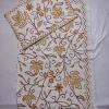 Bed and Pillow Cover with Crewel Handwork from Kashmir
